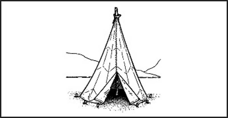/* Figure 5-5. One-Pole Parachute Tepee */