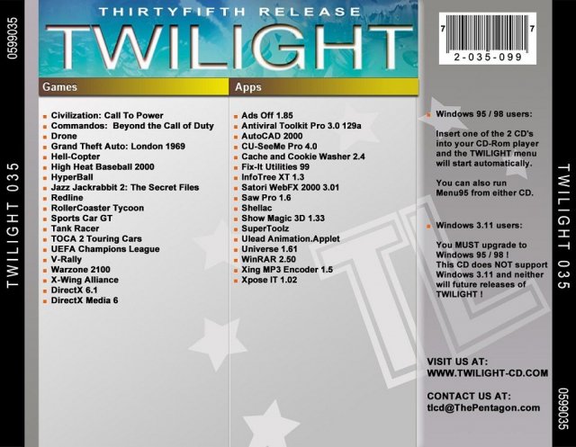 Twilight Dutch Edition - Thirtyfifth Release back cover.