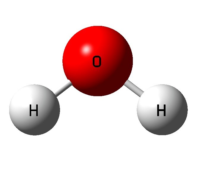 a water molecule is composed by one tom oxygen (O) and two atoms hydrogens (H)