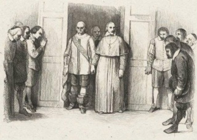 L'uscita del cardinale e dell'innominato (ed. 1840)