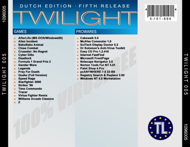 Twilight Dutch Edition - Fifth Release back cover.