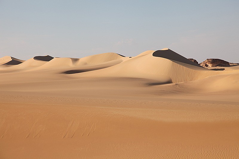 The Great Sand Sea is a sand desert in the Sahara between western Egypt and eastern Libya in North A