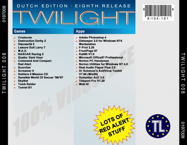 Twilight Dutch Edition - Eight Release back cover.