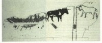 Fig.9: Figure of domestic animals and a rowing boat forming part of the decor of the K XI chapel (Dr
