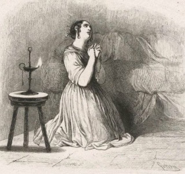 F. Gonin, Lucia in preghiera