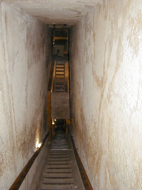 Khafre's Pyramid has two entrances, one in the limestone pavement surrounding the Pyramid and on