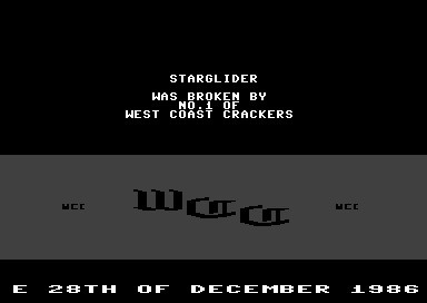West Coast Crackers intro from Starglider.
