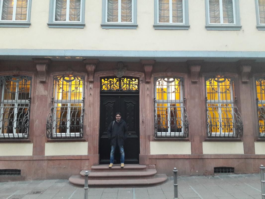The main entrance of the house of the writer Goethe, rebuilt after 1945 according to its original ap