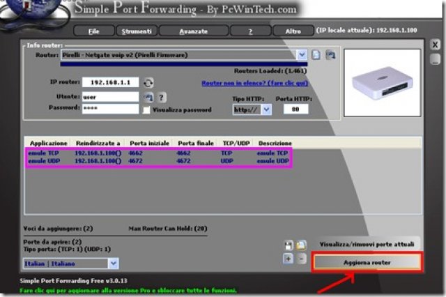 Come usare Simple Port Forwarding per eMule