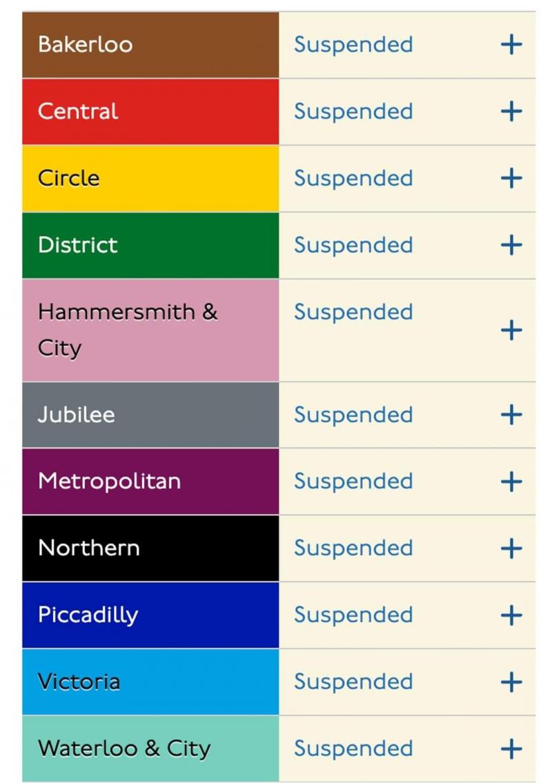 Tube strike in London means