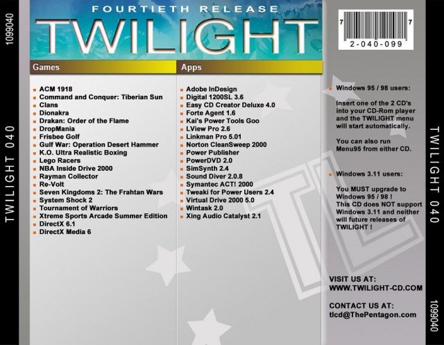 Twilight Dutch Edition - Fourtieth Release back cover.