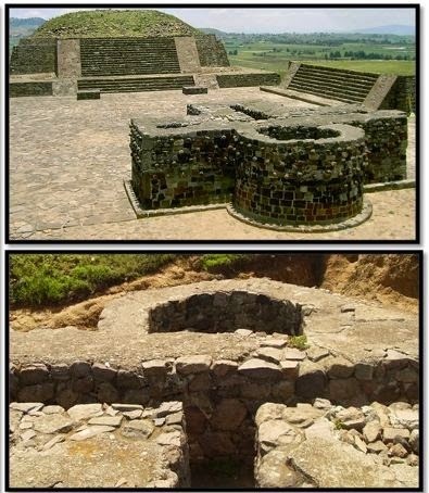 The Ankh stone structure in the Aztec temple in Mexico