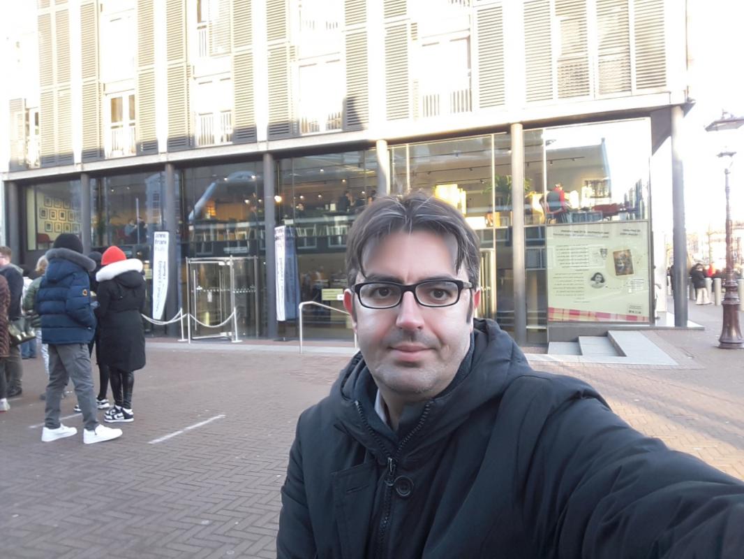 Me in front of the Anne Frank House.