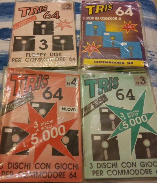 Neapolitan newsstand collections of Commodore 64 games on Floppy Disk