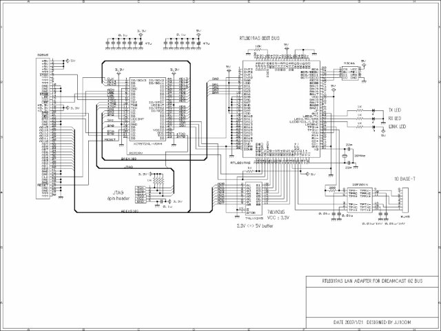 design example: RTL8019AS LAN Adapter (non compatible HIT-0300) (part 1)