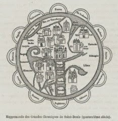 Planisphere taken from the Grandes Chroniques de Saint-Denis
