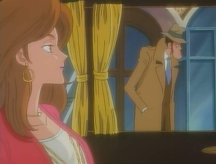Inspector Koichi Zenigata disconsolate and without money glimpses Fujiko.
