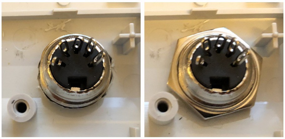 connector in case without and with nut