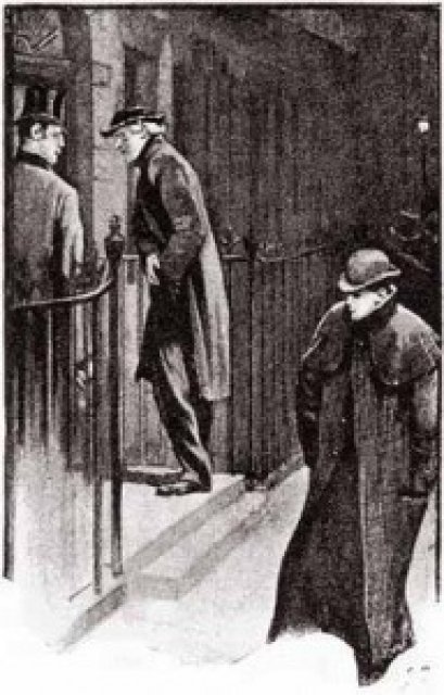 Good night, Mr Sherlock Holmes. Illustration by Sidney Paget in The Strand Magazine (1891).