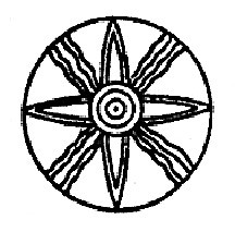 Identified as Assyrian solar cross in The Mammoth Dictionary of Symbols © 1996 by Nadia Julien.