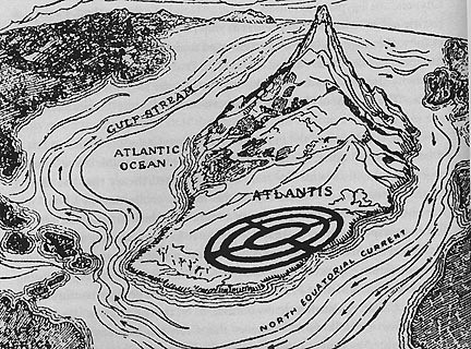 Map of Atlantis based on Plato's descriptions, published in the New York American on October 20, 191