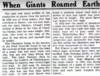 When giants roamed earth.