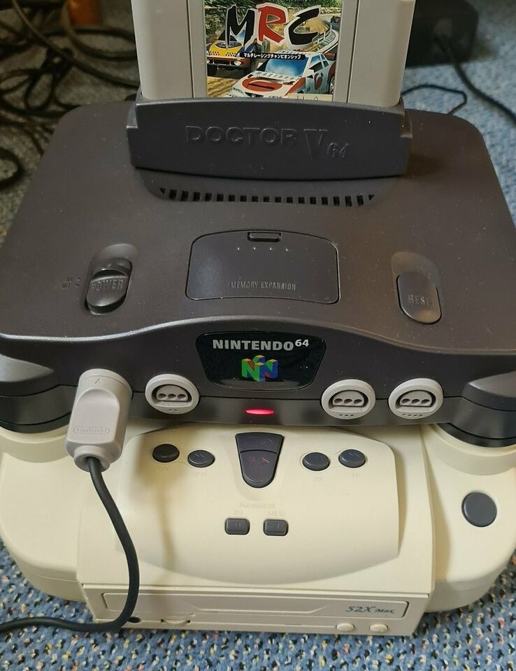 The Doctor V64 connected to the Nintendo 64.