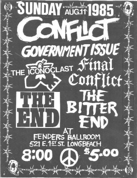 Some posters of punk concerts.