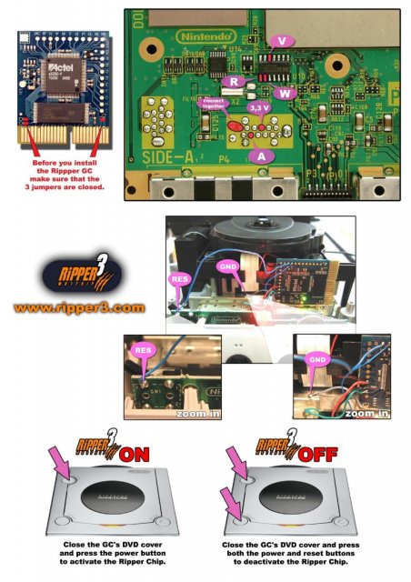 Nintendo GameCube: ripper GC installation diagrams • Neperos