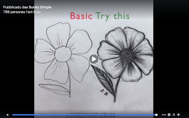 Disegnare un fiore </p><p>https://www.facebook.com/surelysimpleblog/videos/1004850593044383/?t=0