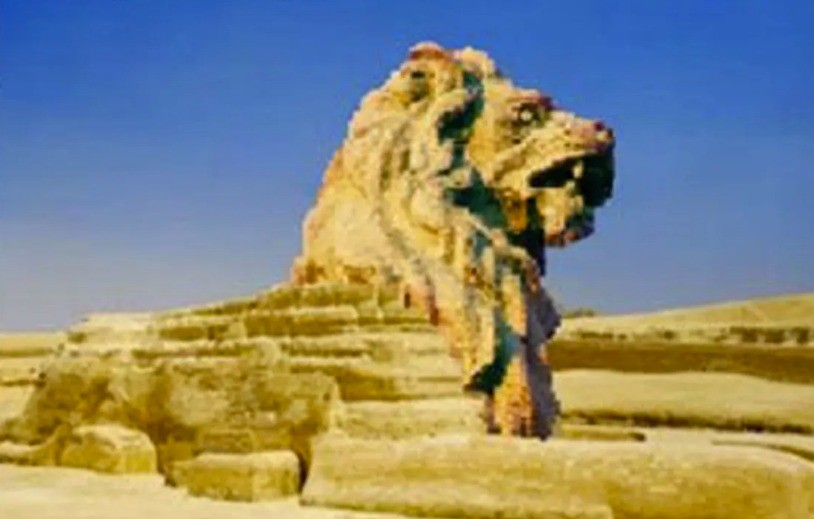 The sphinx may originally had a lion head