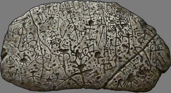 Petroglyphs engraved on the Judaculla Rock