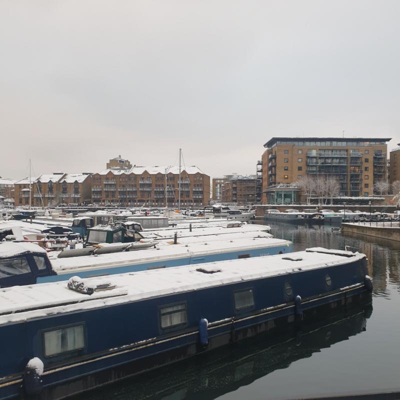 First time for me it's snowing in December in London Limehouse