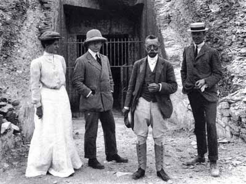 The excavator Theodore Davis, second right, in the Valley of the Kings.