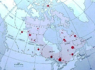 Meteorites impact crates in Canada