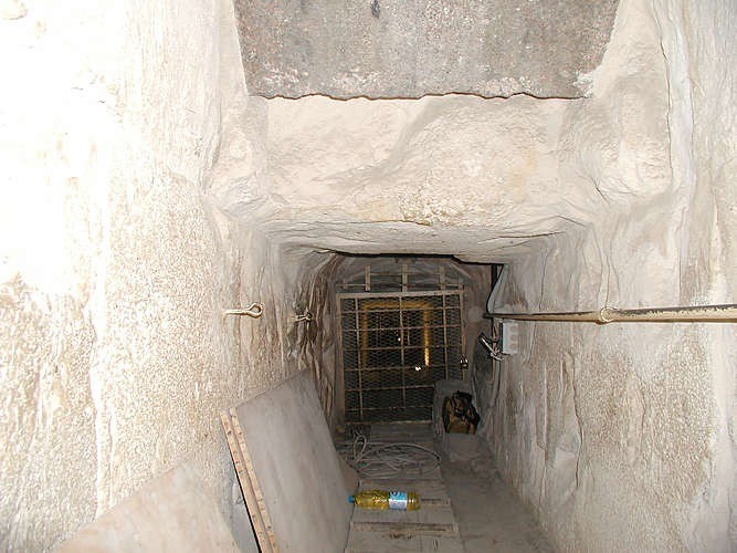 The passage to the lower subterranean chambers in the Great Pyramid is rarely opened now. Al-Mamun&#