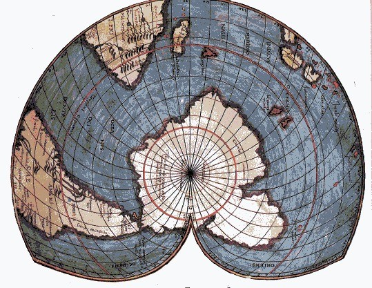 The southern hemisphere represented in the map of the Cretan geographer Giorgio Calopodio (1537); An