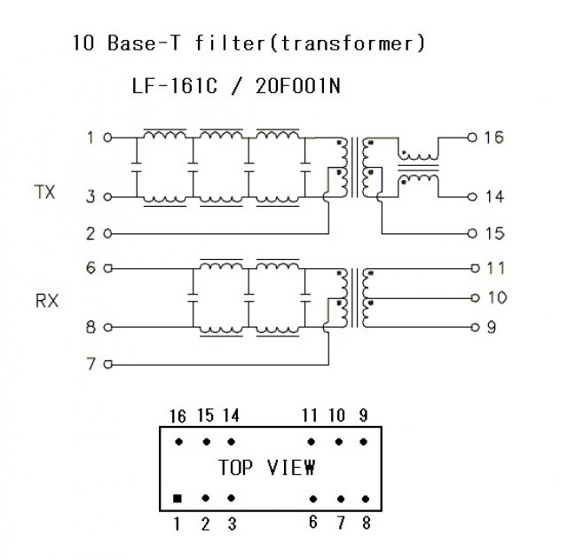 10 Base-T filter (transformer) LF-161C / 20F001N.