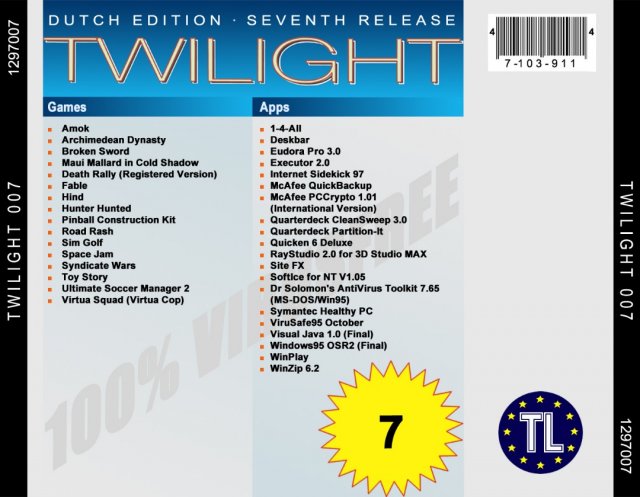 Twilight Dutch Edition - Seventh Release back cover.