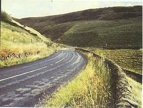 The Devil's Elbow, a sharp bend on the B6105 in Longdendale, the Pennines. A fault crosses the road