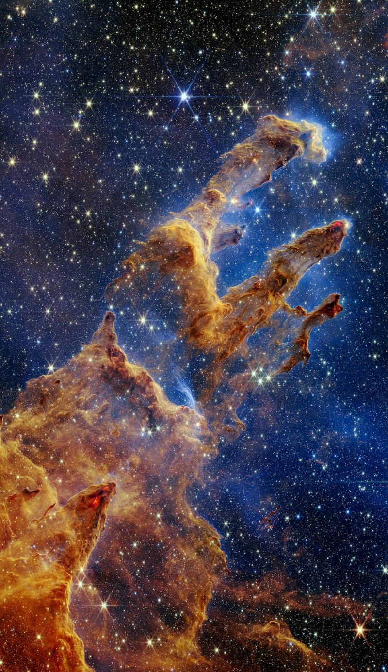 Hi-definition picture of the newly acquired image of the Pillars of Creation . This is a region wher
