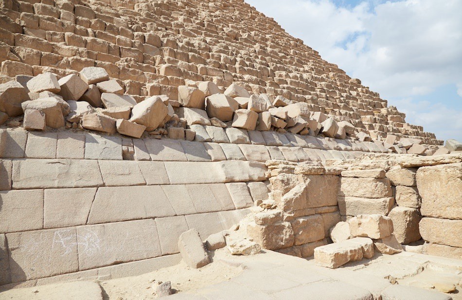 Blocks at the base of the Menkaure's pyramid