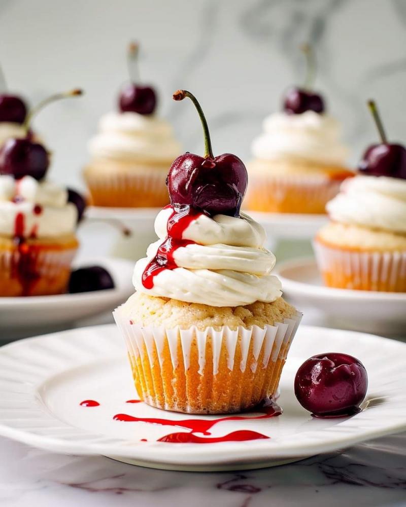 Brown Butter Sweet Cherry Pie Cupcakes 😍🧁