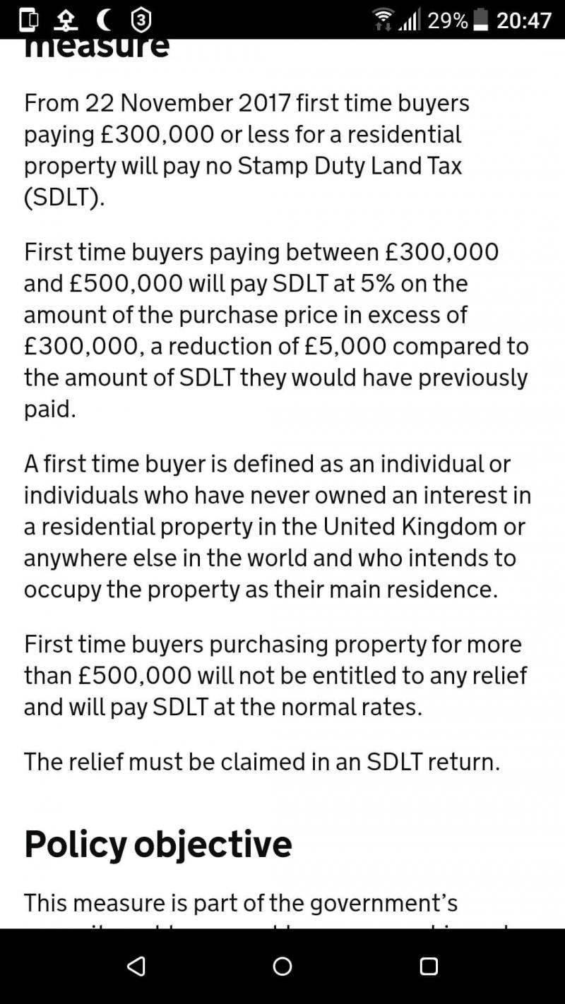 First Time buyer UK