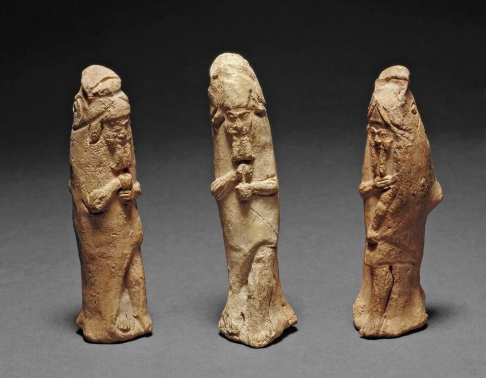 Assyrian figurines dating from 800-600 BC depicting the apkallu (wise men), in the form of fishmen.
