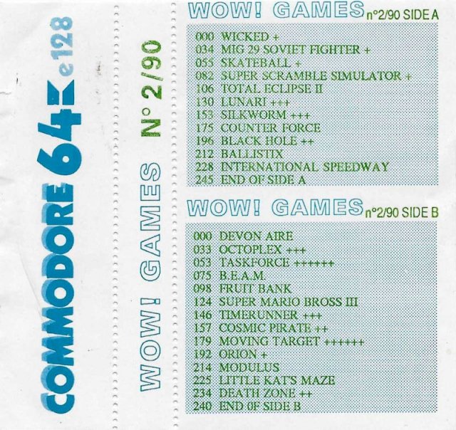 WOW! GAMES number 2/90 for Commodore 64
