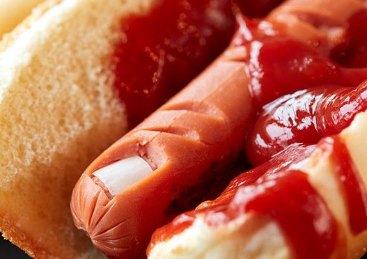 Hot Dog with bloody finger for halloween