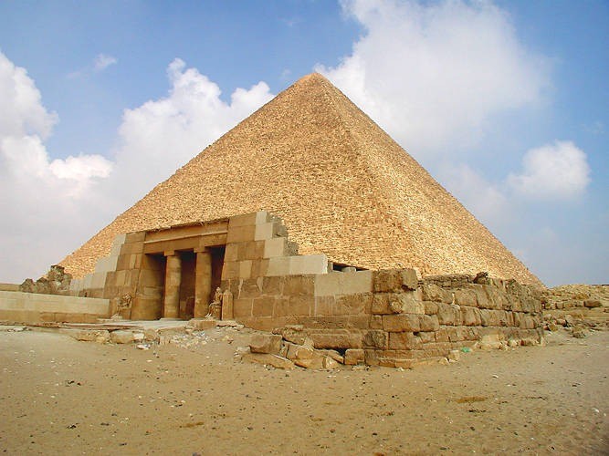 The Great Pyramid seen from the North East.