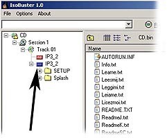 Example of a classical image tree structure for a CD-ROM