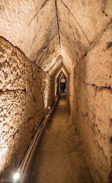 the inside of the recently discovered tunnel in Egypt